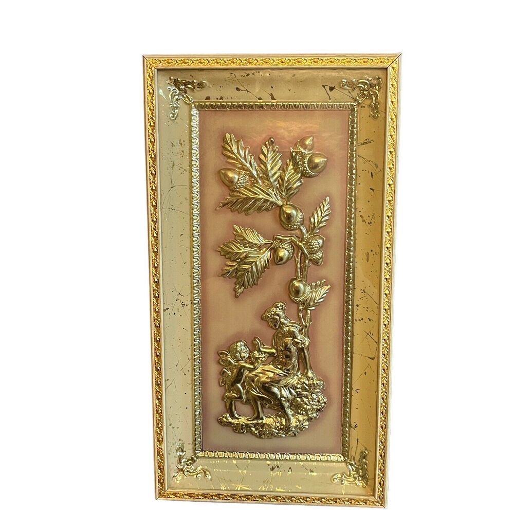 Metalcraft Fall Art Wall Hanging Four Seasons Framed 3D MCM Art Mid Century 50s